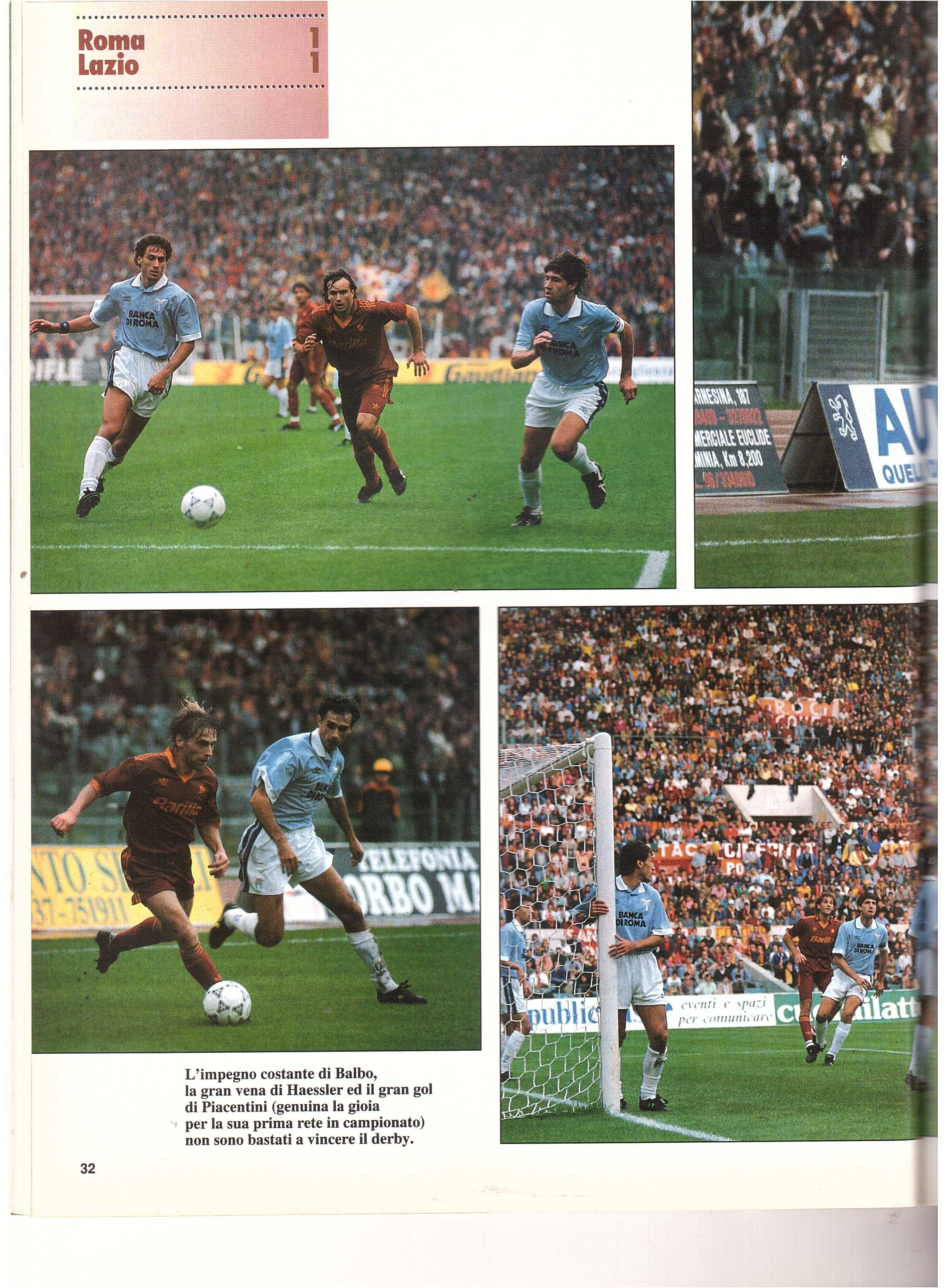 Almanacco Giallorosso - Roma-Lazio - Campionato 1993/1994